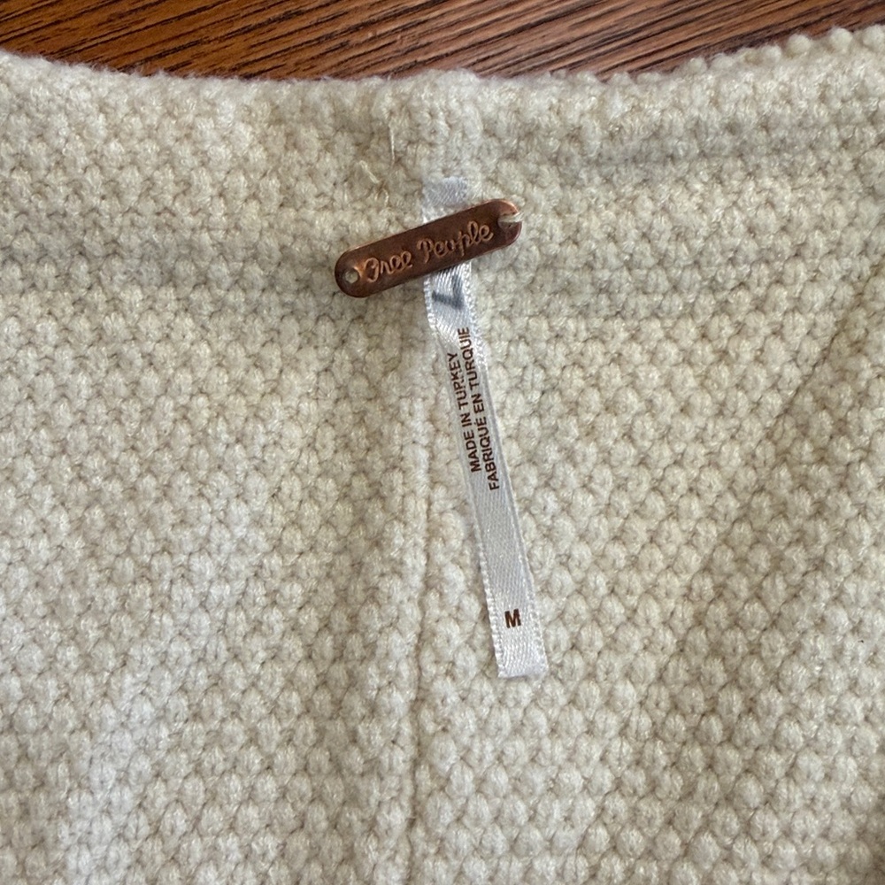 Free People Denson Cable Cream Cropped Sweater Vest - Picture 3 of 5